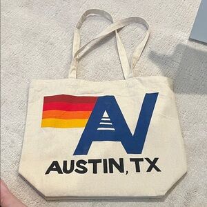 Aviator Nation Cream Tote with Blue and Red Accents
